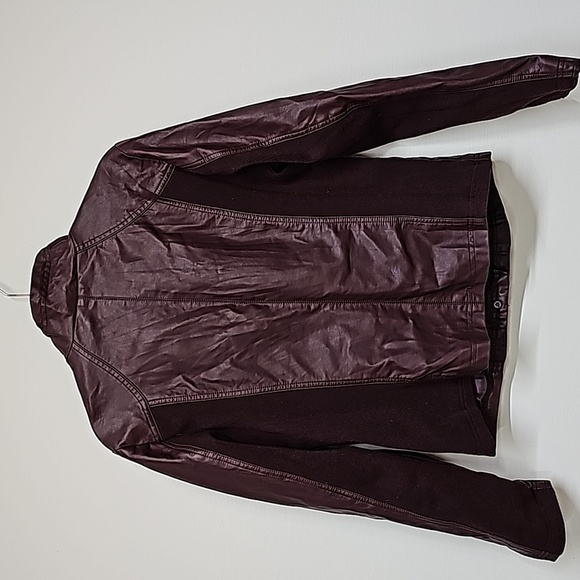 RD Style Merlot color Vegan Leather Zip Up Jacket Women’s Size Large - Picture 5 of 12